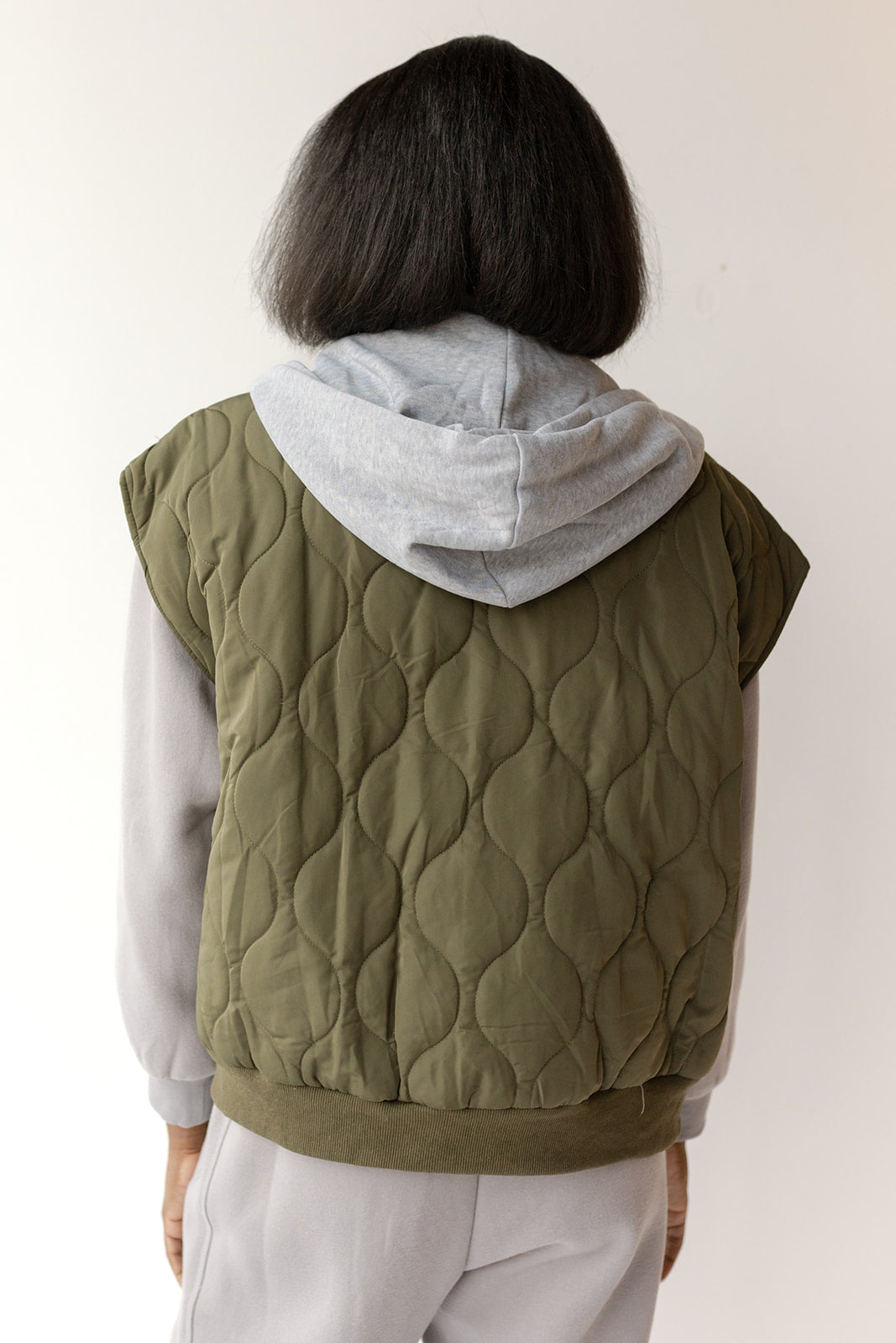 mode, halle quilted hoodie zipper vest