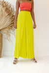 mode, limeade satin pants