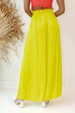 mode, limeade satin pants