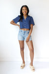 mode, kennedy mid rise shorts