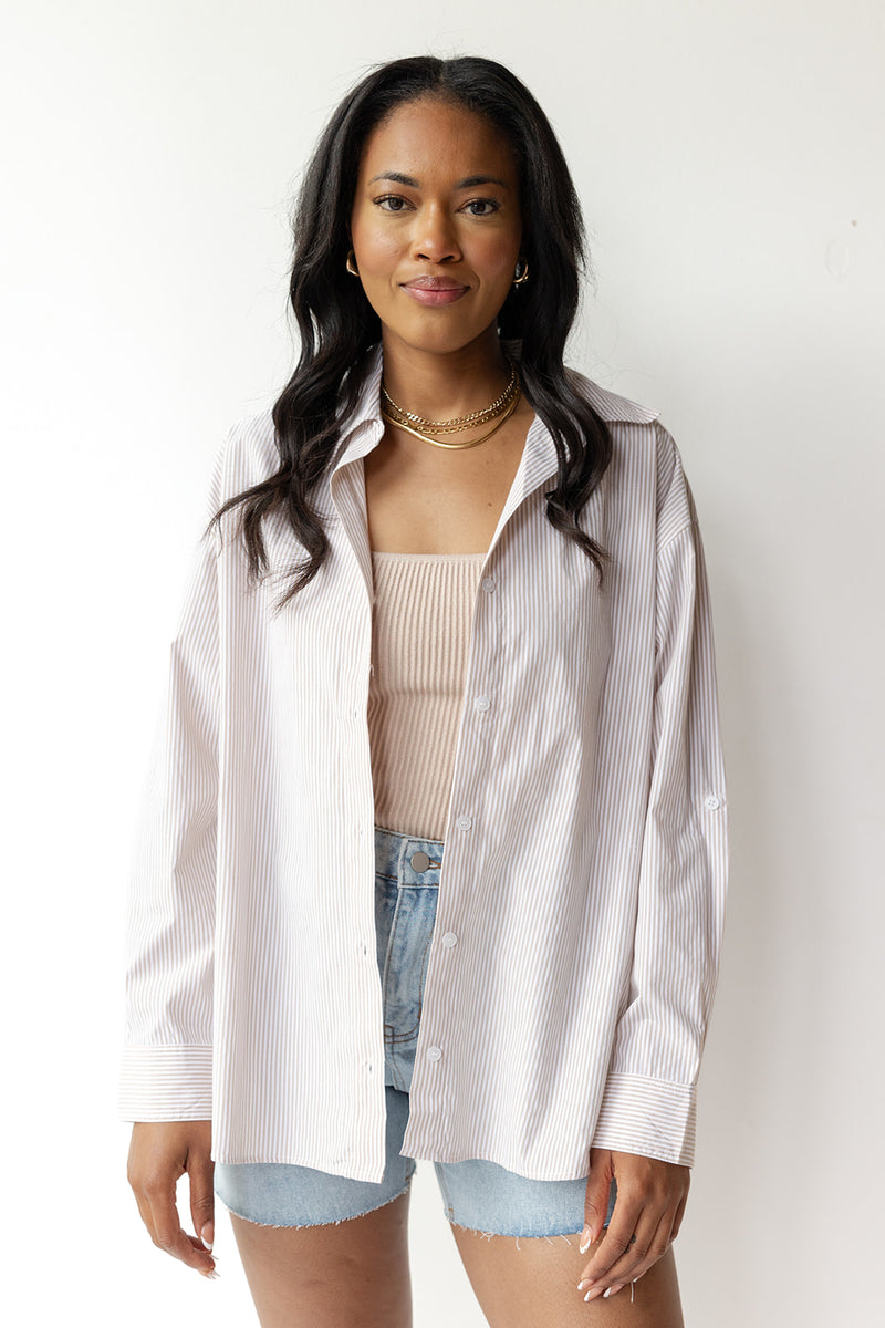 mode, classic oversized button down