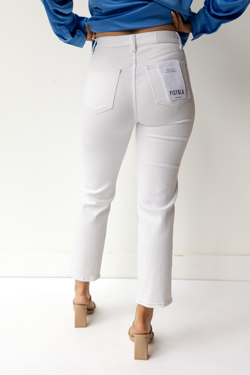 mode, monroe high rise crop jeans
