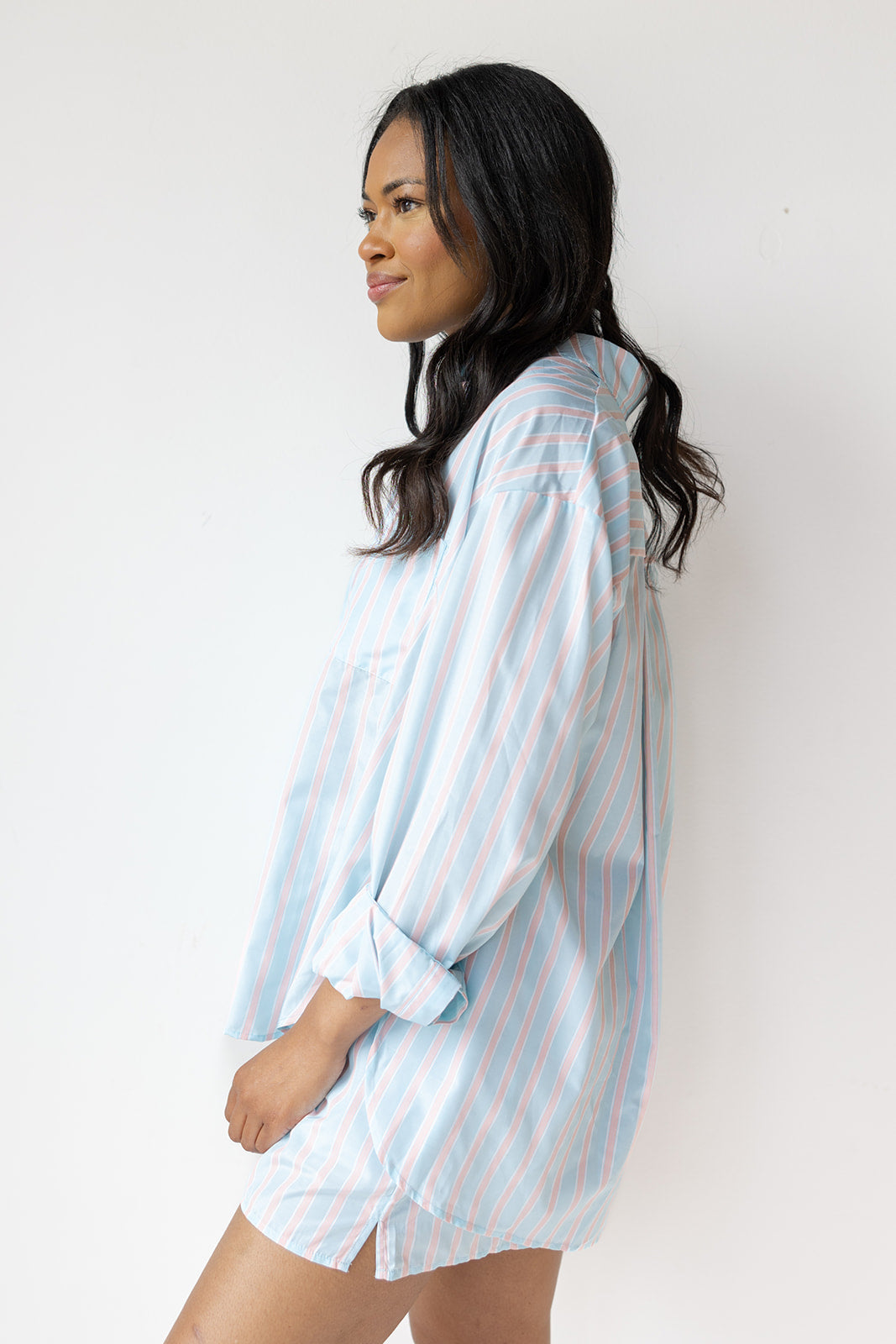 mode, claire poplin button down