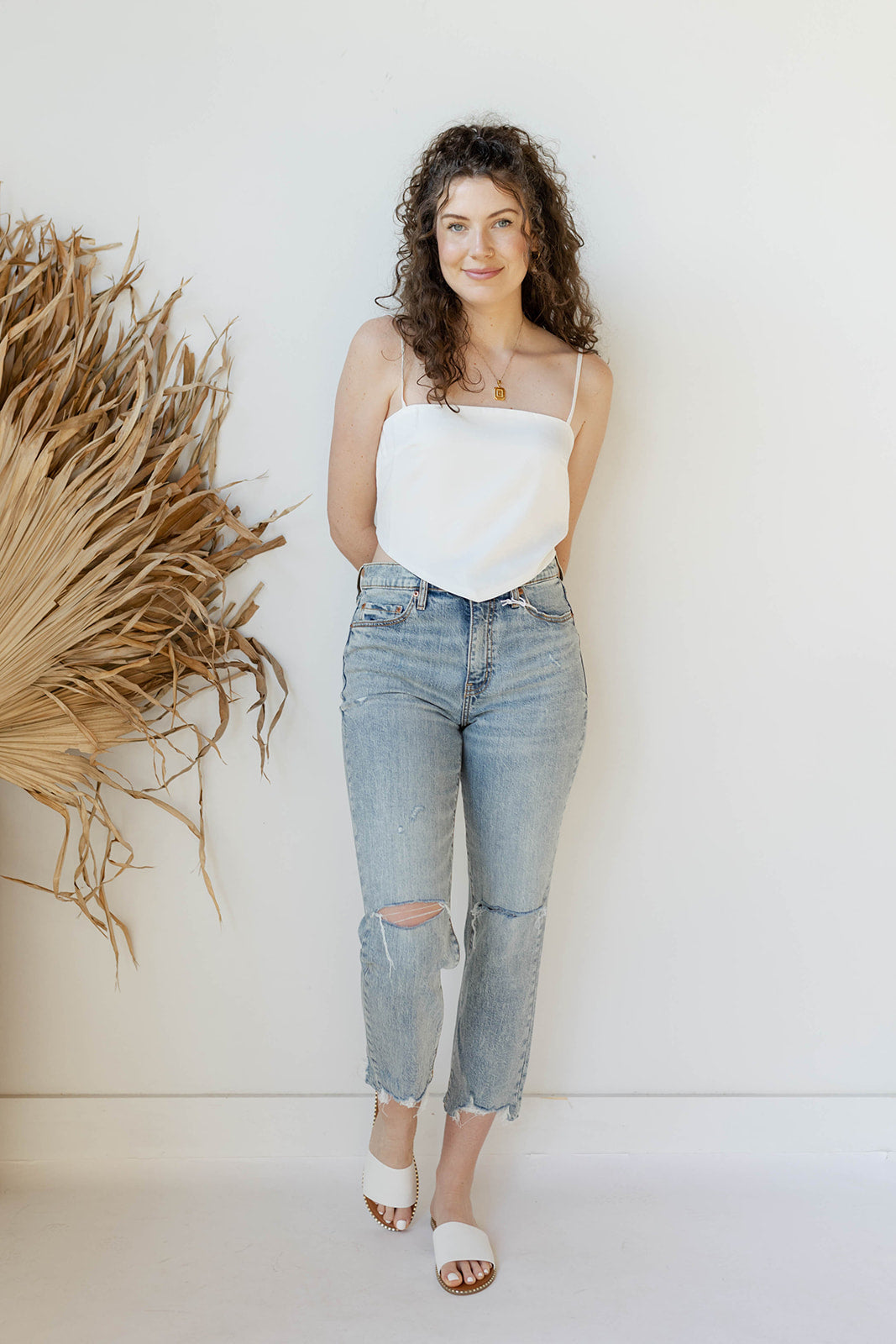 mode, straight up high rise jean