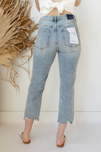 mode, straight up high rise jean