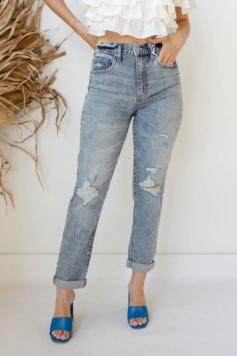 mode, loverboy high rise boyfriend jean