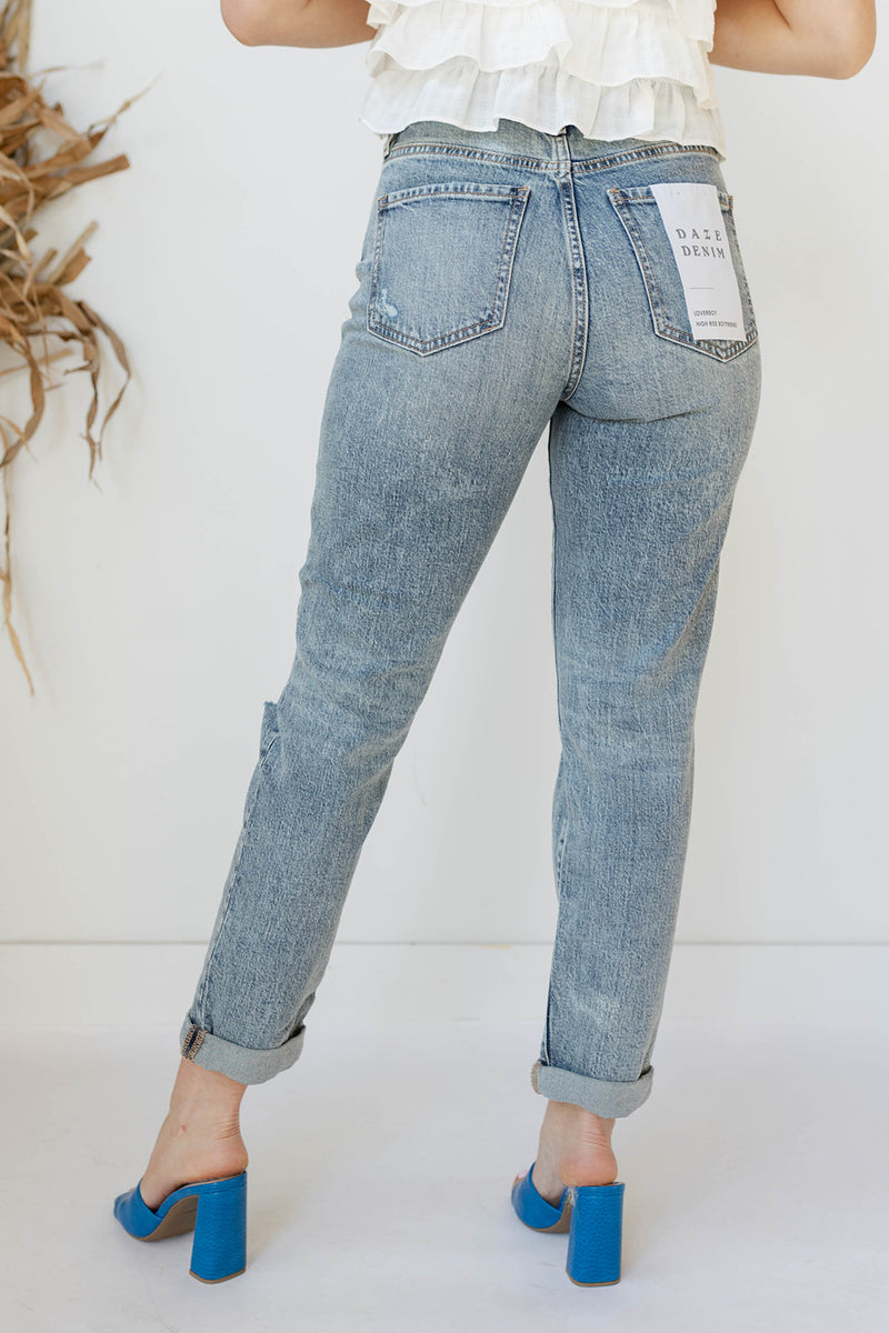 mode, loverboy high rise boyfriend jean
