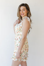 mode, juliet floral satin dress