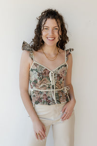 mode, floreana jacquard top
