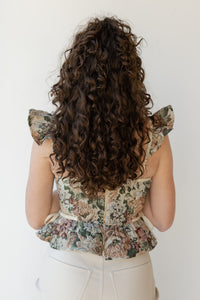 mode, floreana jacquard top