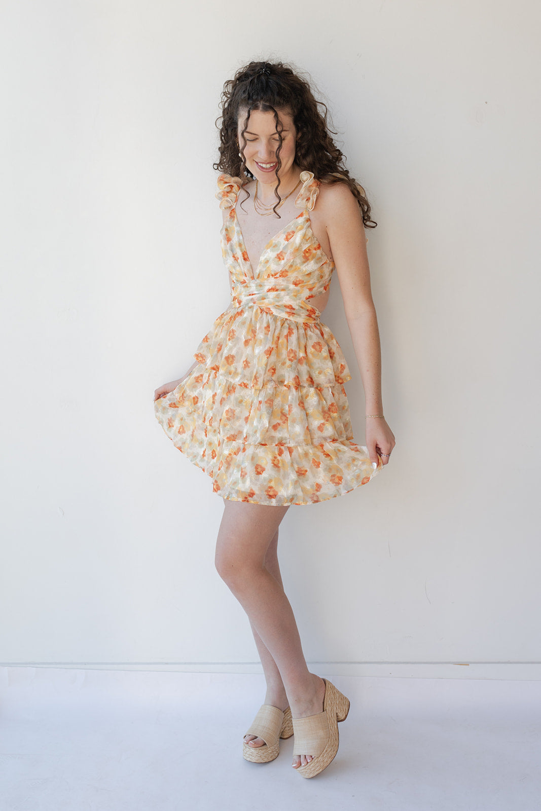 mode, vivienne floral mini dress