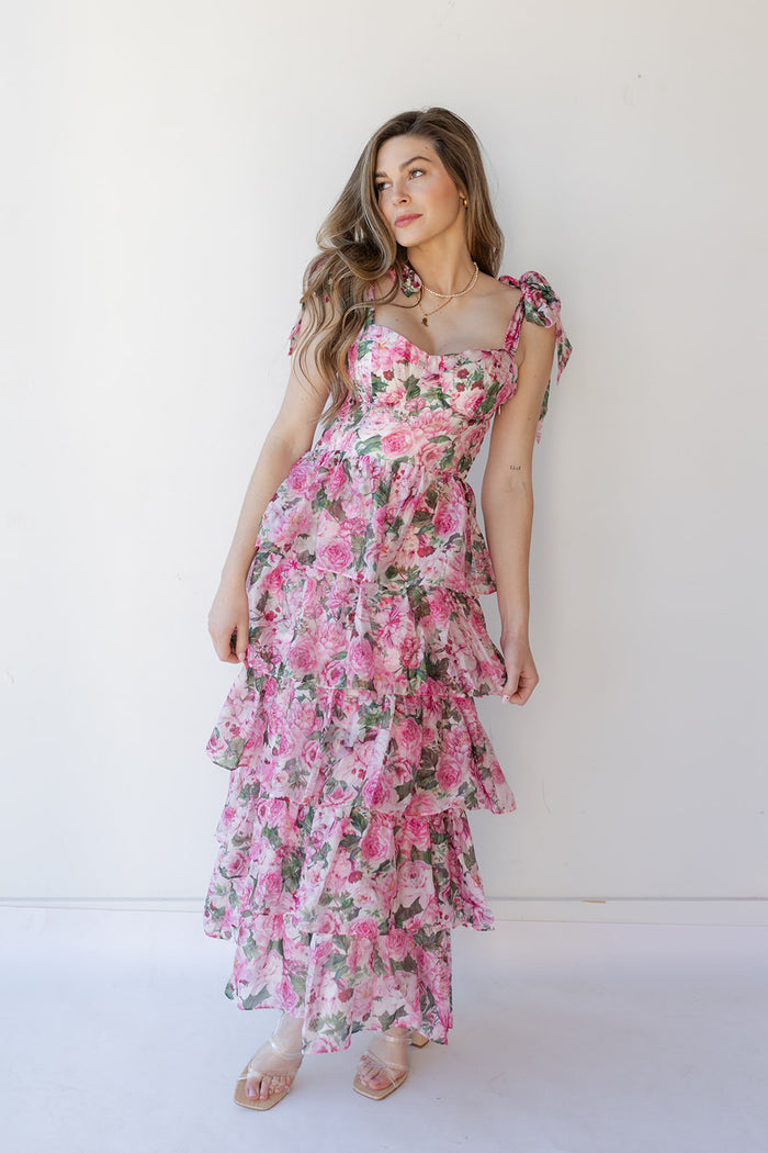 mode, olivia floral midi dress