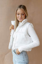 mode, penny puffer vest