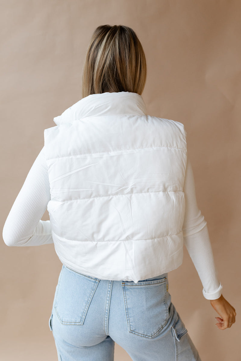 mode, penny puffer vest