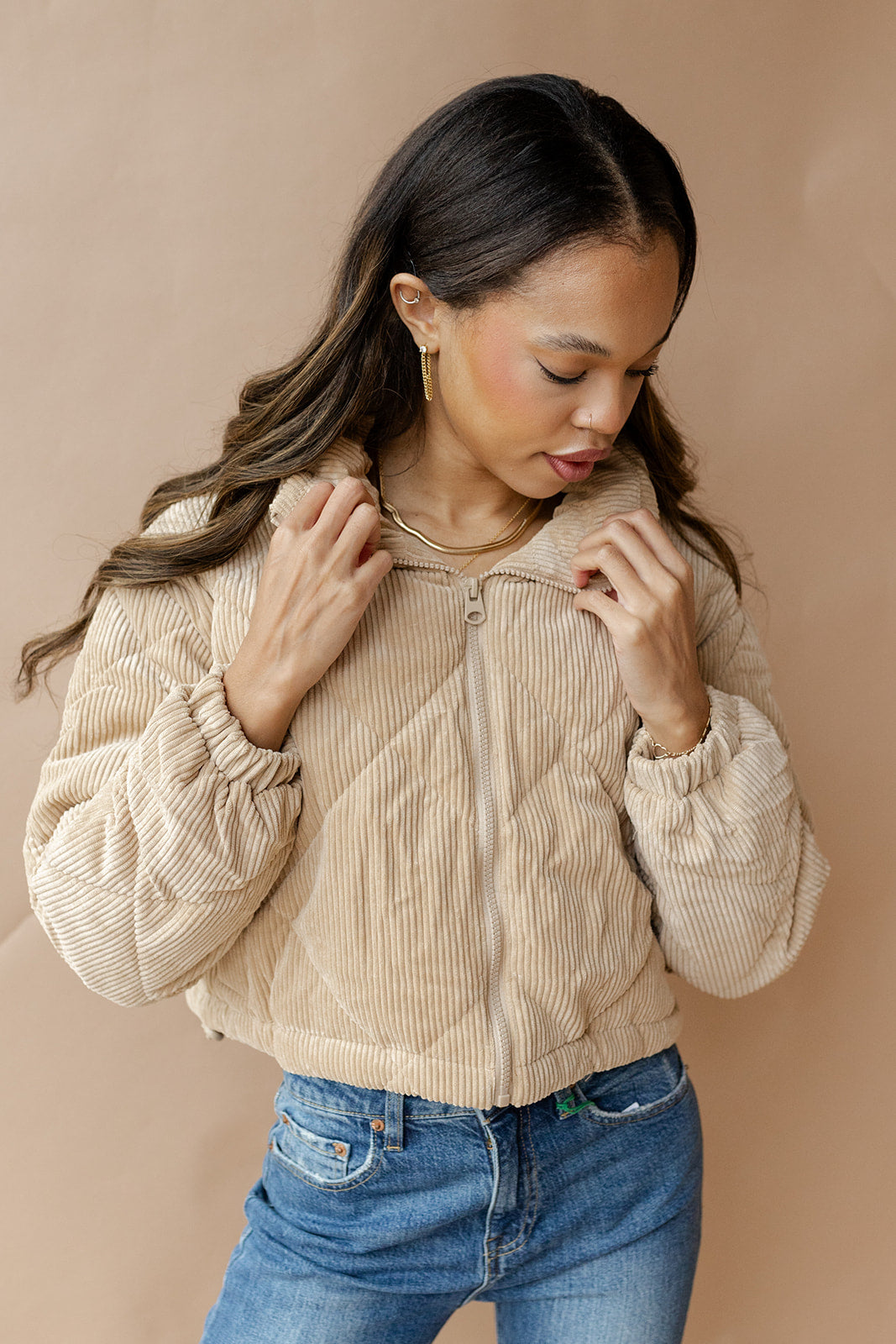 mode, halo crop corduroy jacket