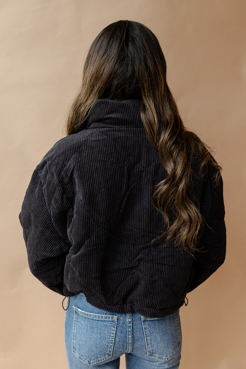 halo crop corduroy jacket