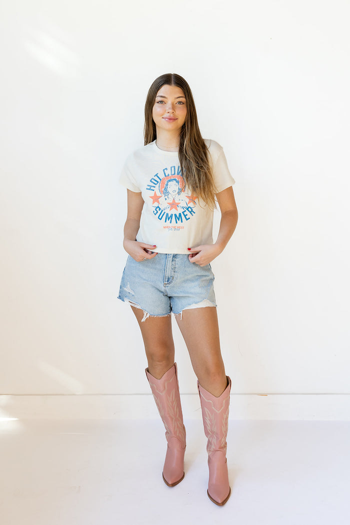 cowgirl summer crop tee