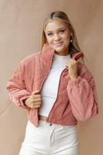 halo crop corduroy jacket