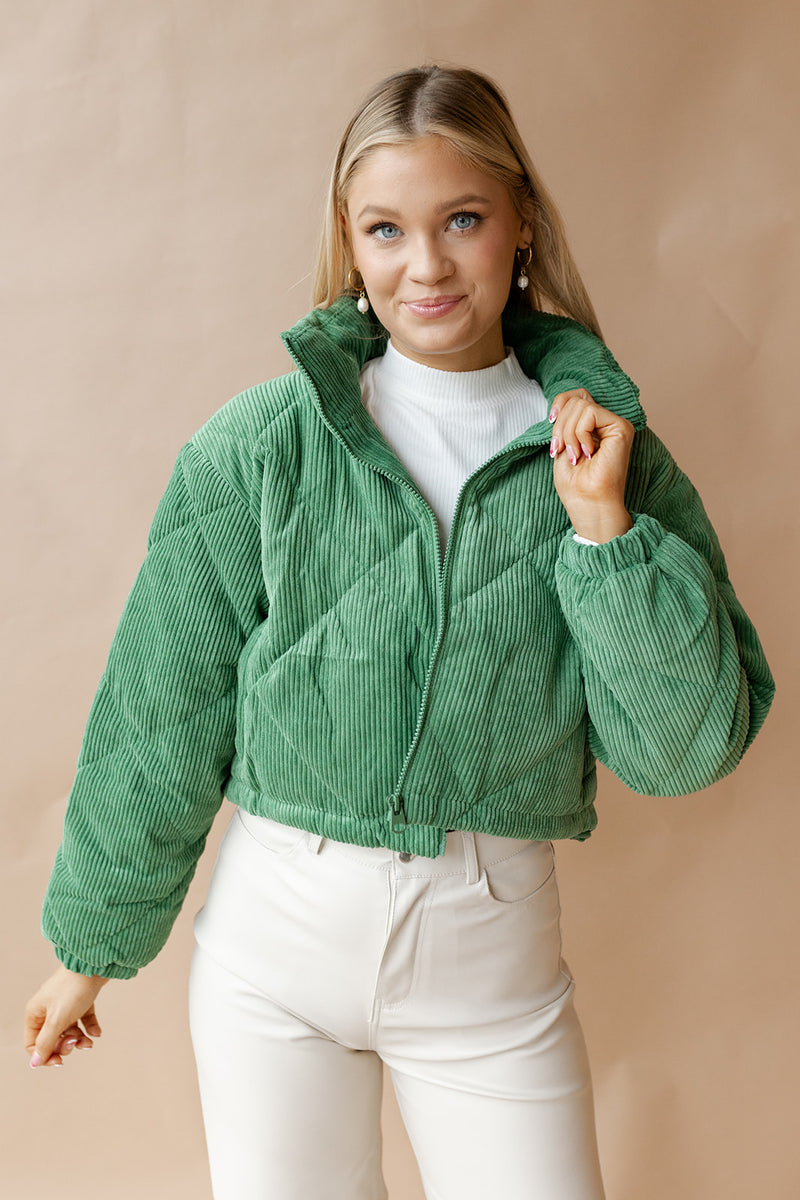 halo crop corduroy jacket