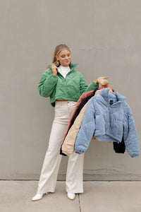 mode, halo crop corduroy jacket