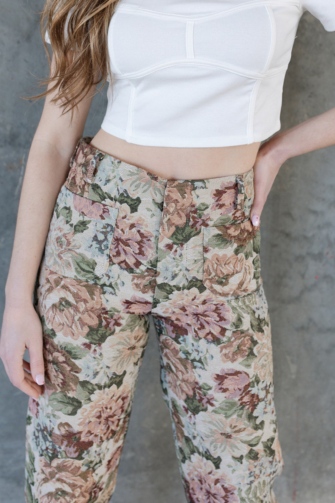 mode, floreana jacquard pants