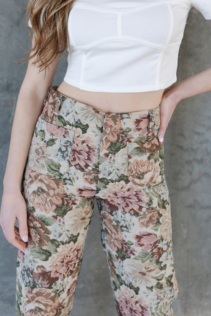 mode, floreana jacquard pants