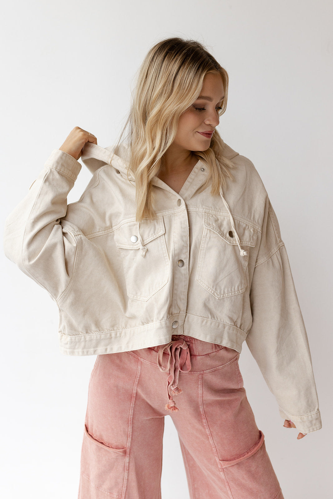 mode, teagan washed hoodie jacket