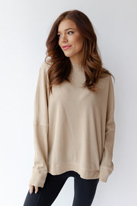 mode, waffle ribbed pullover
