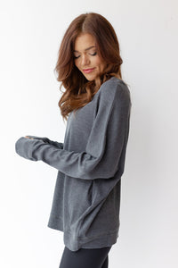 mode, waffle ribbed pullover