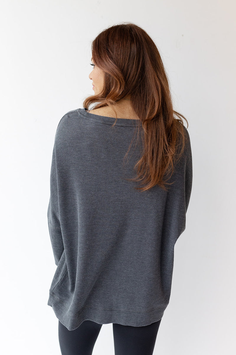 waffle ribbed pullover