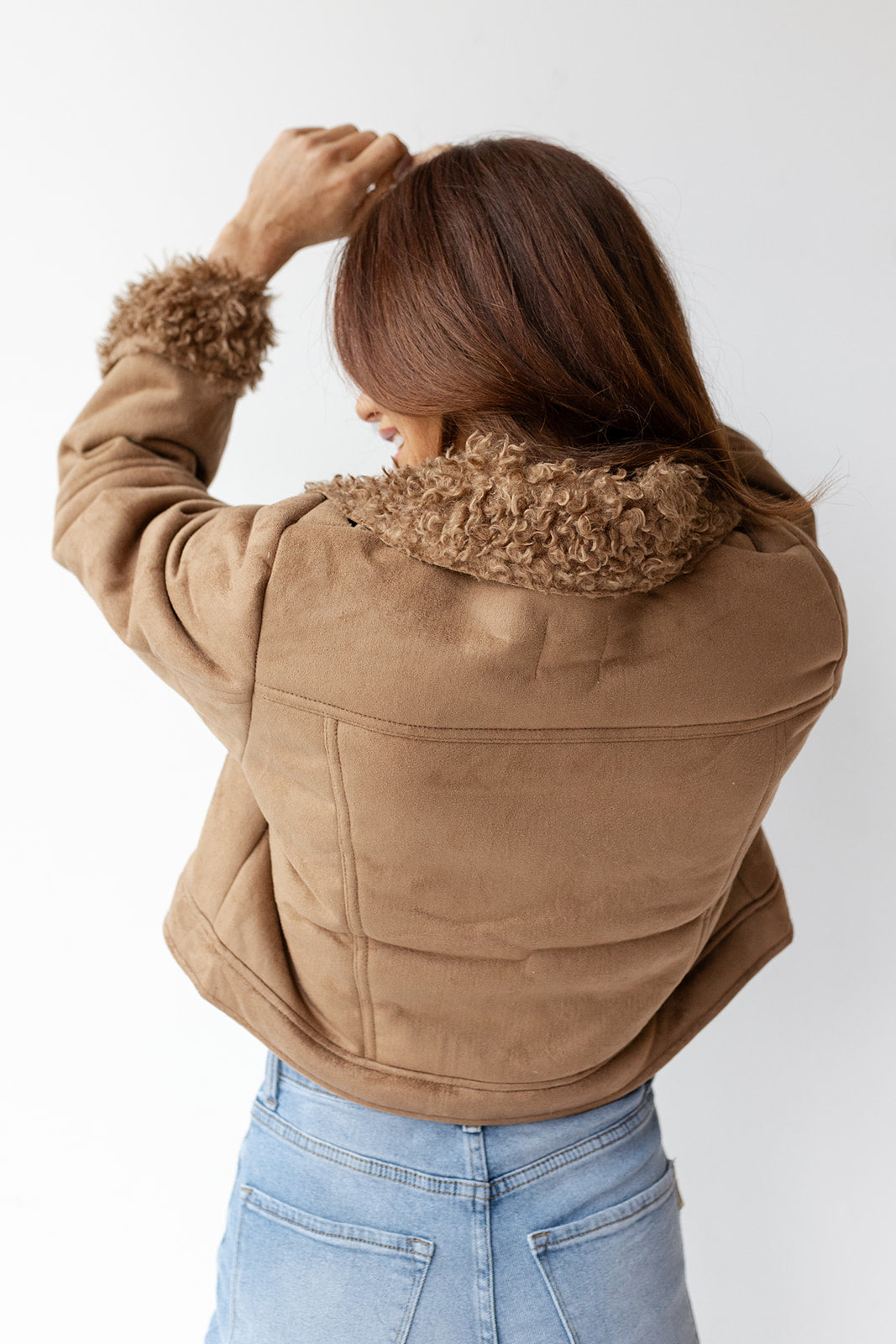 mode, gwen fur lined crop jacket