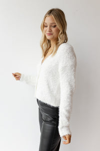 mode, julie fuzzy cardigan