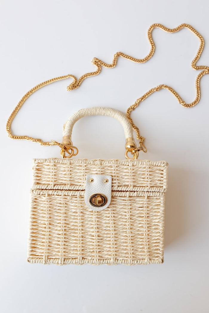 mode, imelda top handle bag, ivory