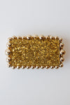 mode, laura glitter clutch, gold