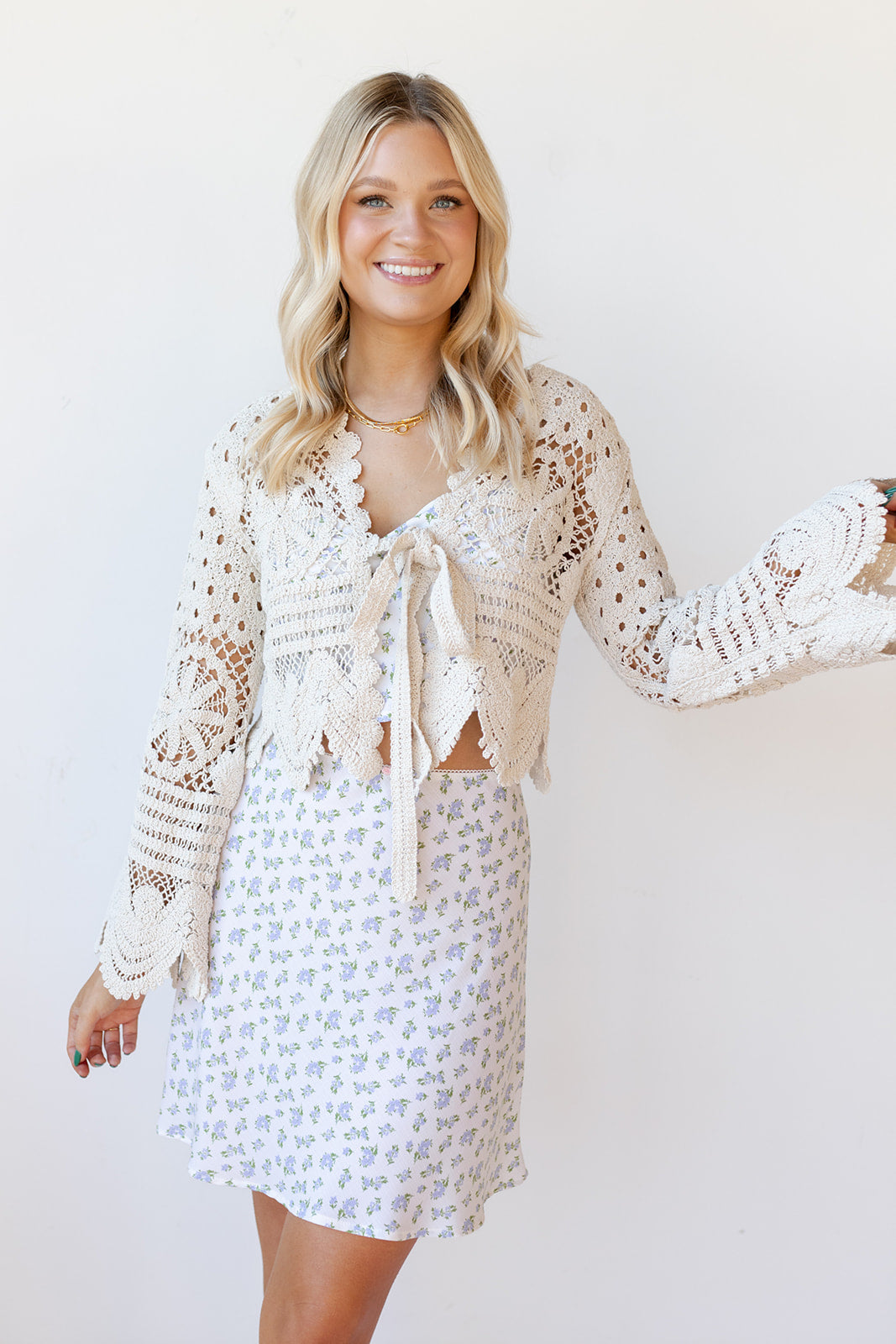 mode, noemi crochet cardigan