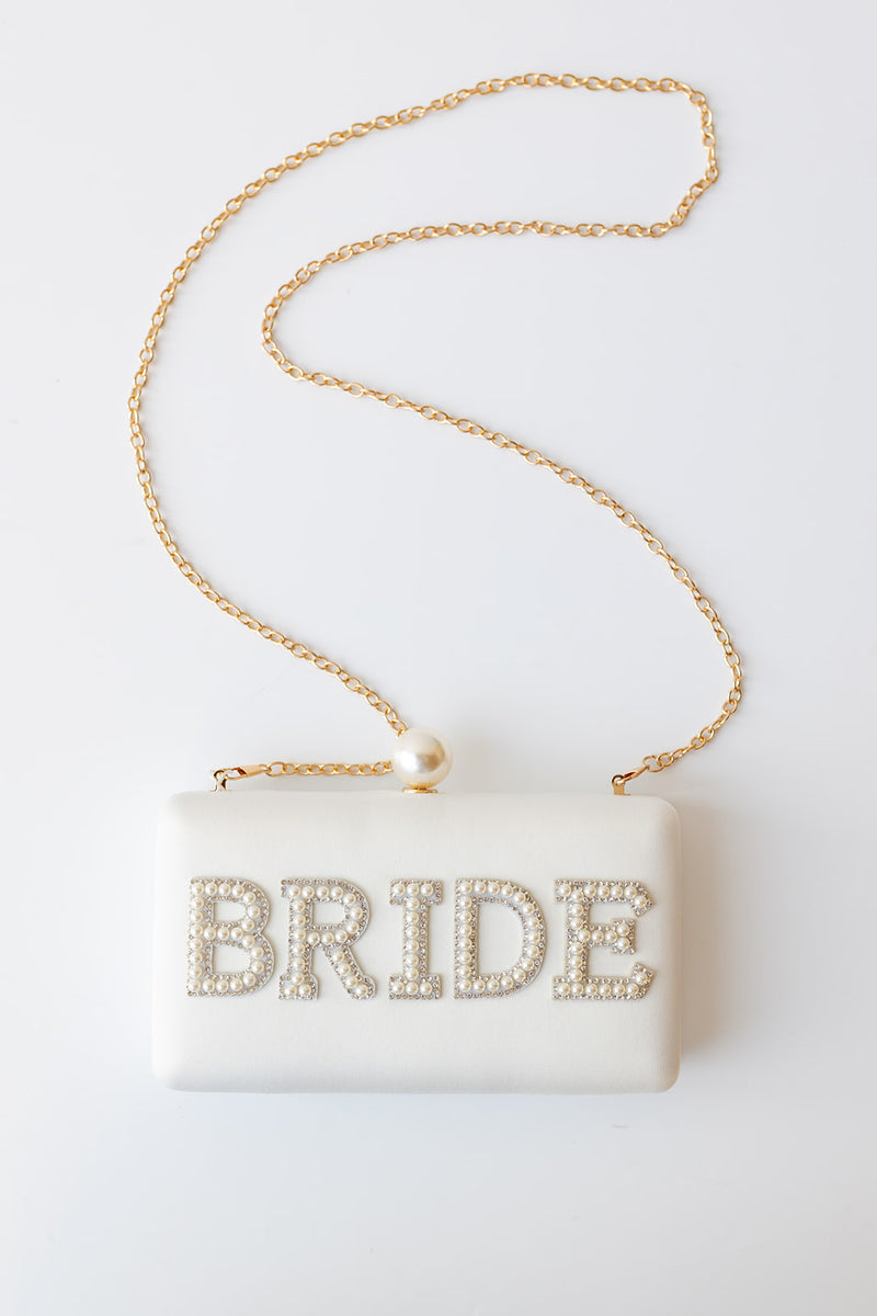 mode, bride pearl minaudiere, ivory