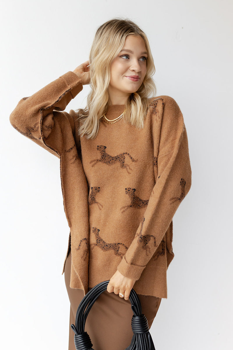 mode, celia cheetah sweater