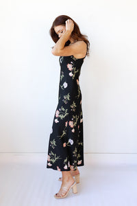 mode, beautiful girl floral maxi dress