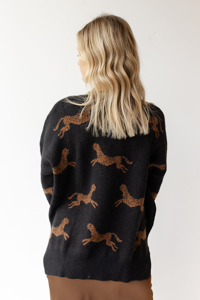mode, celia cheetah sweater