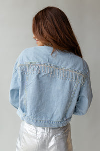 mode, rhinestone denim jacket
