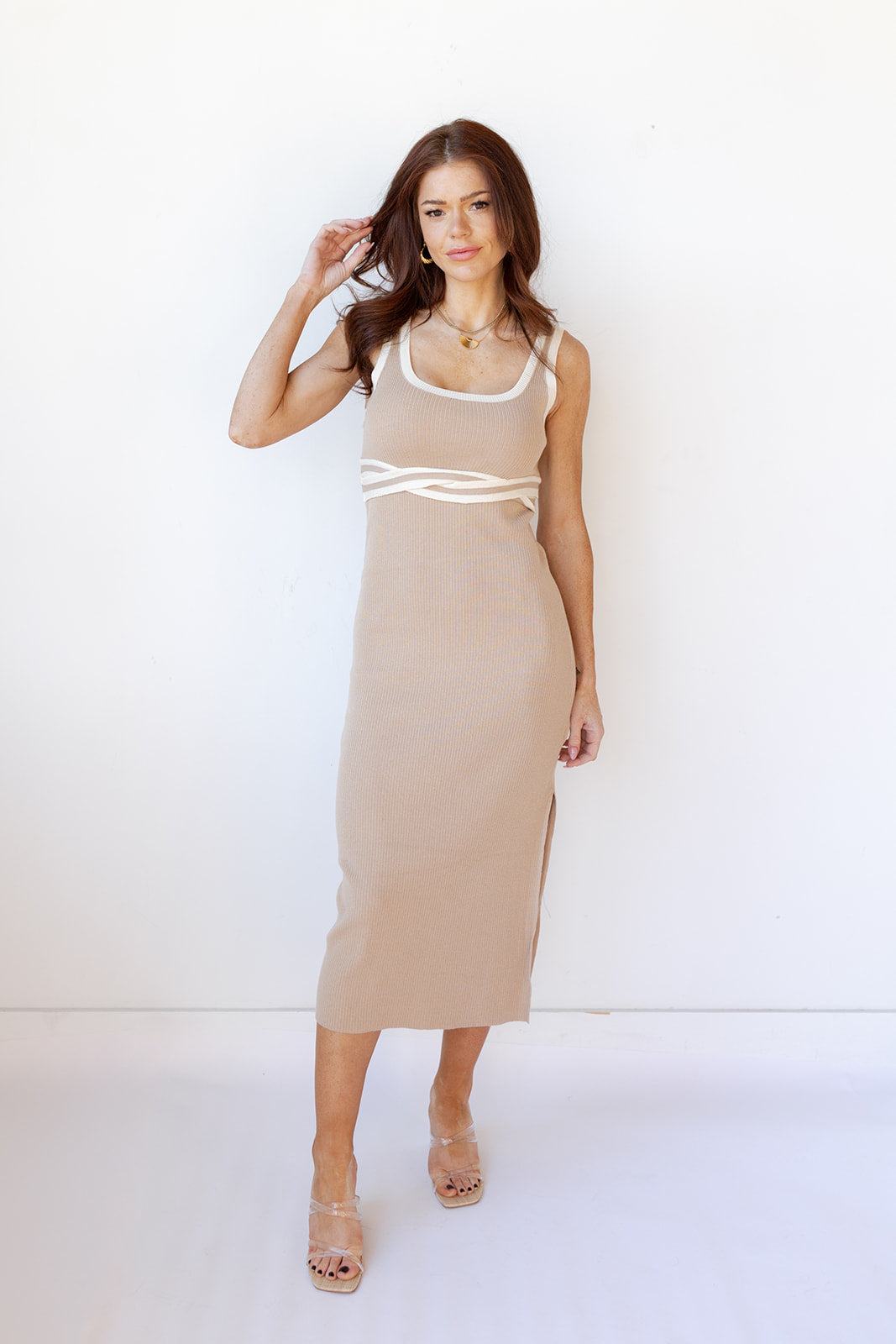 mode, brinley rib midi dress