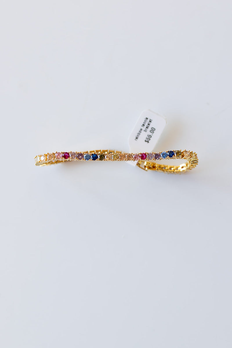 mode, rainbow tennis bracelet