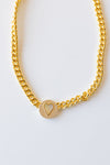 pave heart chain necklace