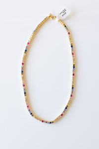 mode, rainbow tennis necklace