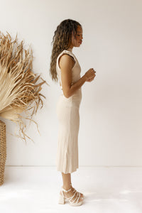 mode, malani ribbed slit dress