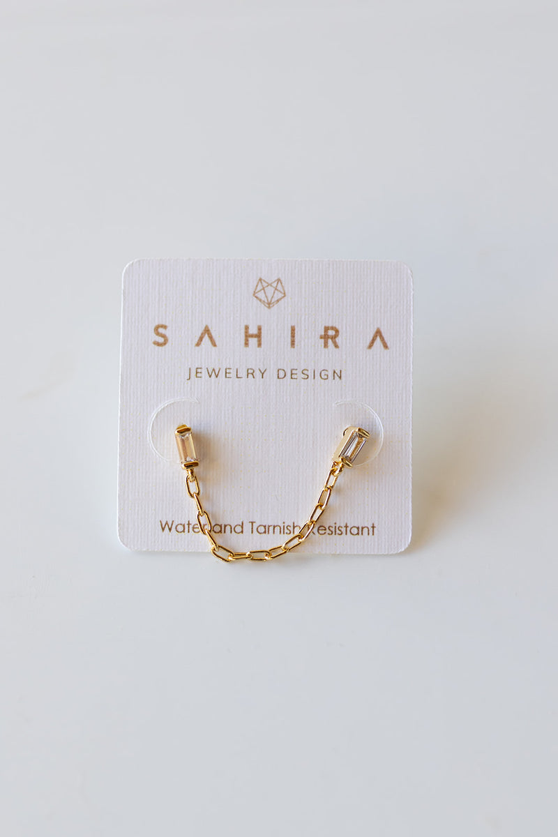 mode, malia double stud earrings