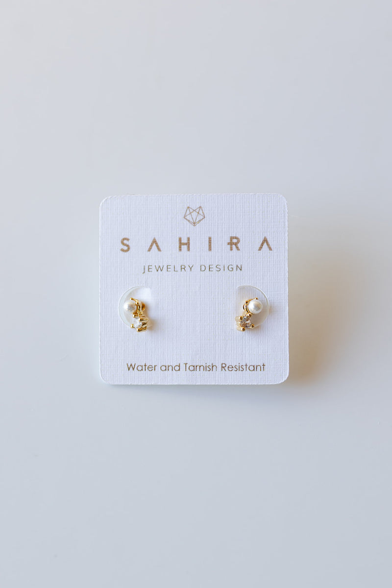 mode, tiny pearl studs