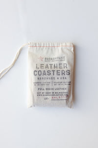 mode, leather coaster set of 4