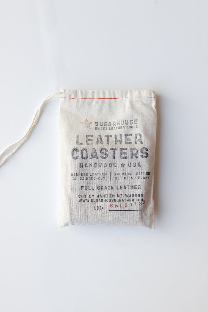 mode, leather coaster set of 4