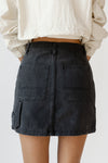 mode, cargo denim mini skirt